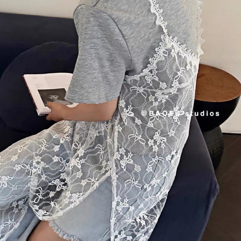 Summer Stylist T-Shirts  With Lacey Dresses